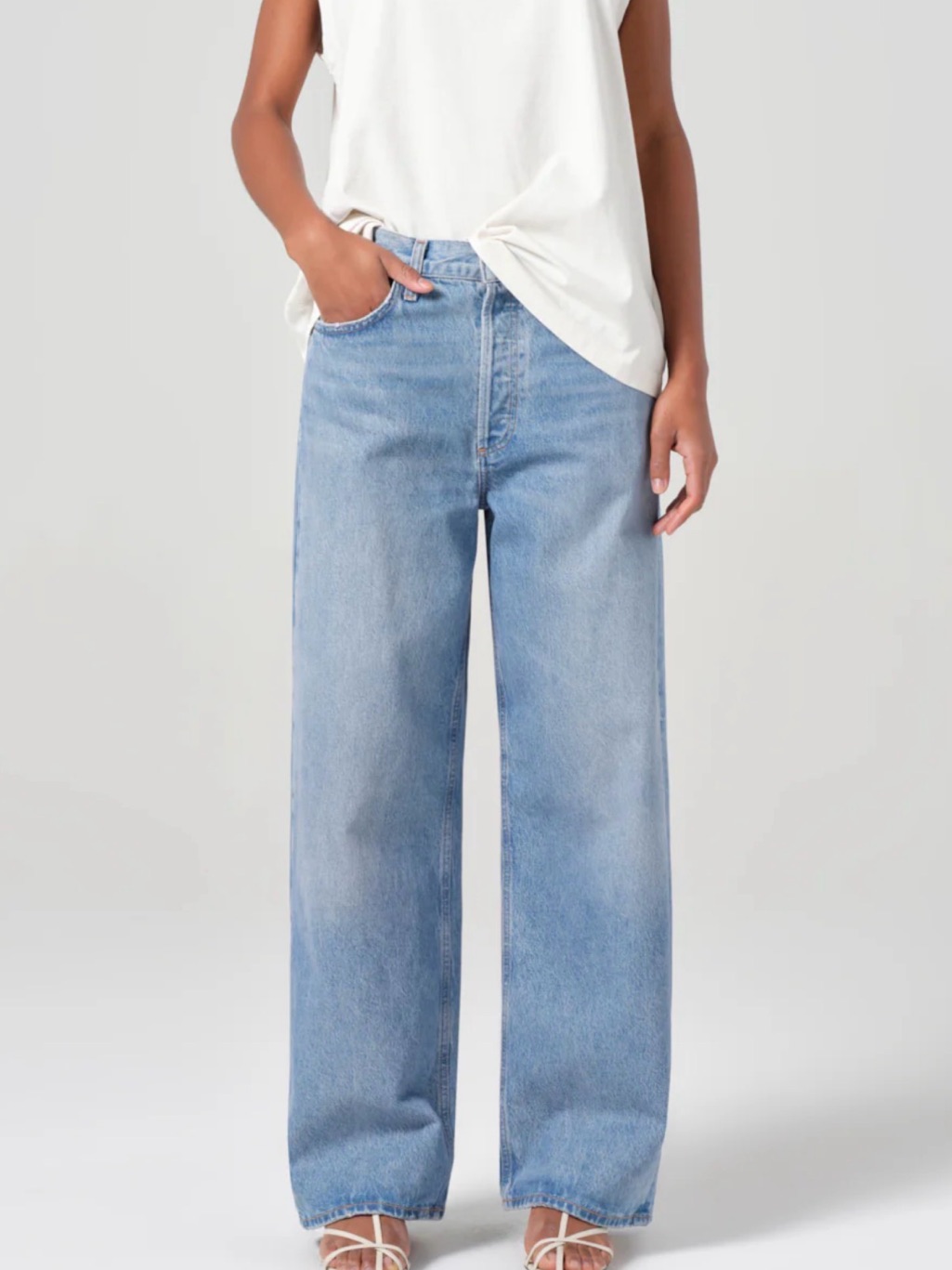 Agolde || Low Slung Baggy Jeans In Libertine Wash Blue 31 Nwt